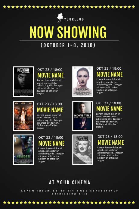 Movie schedule starting TODAY! .